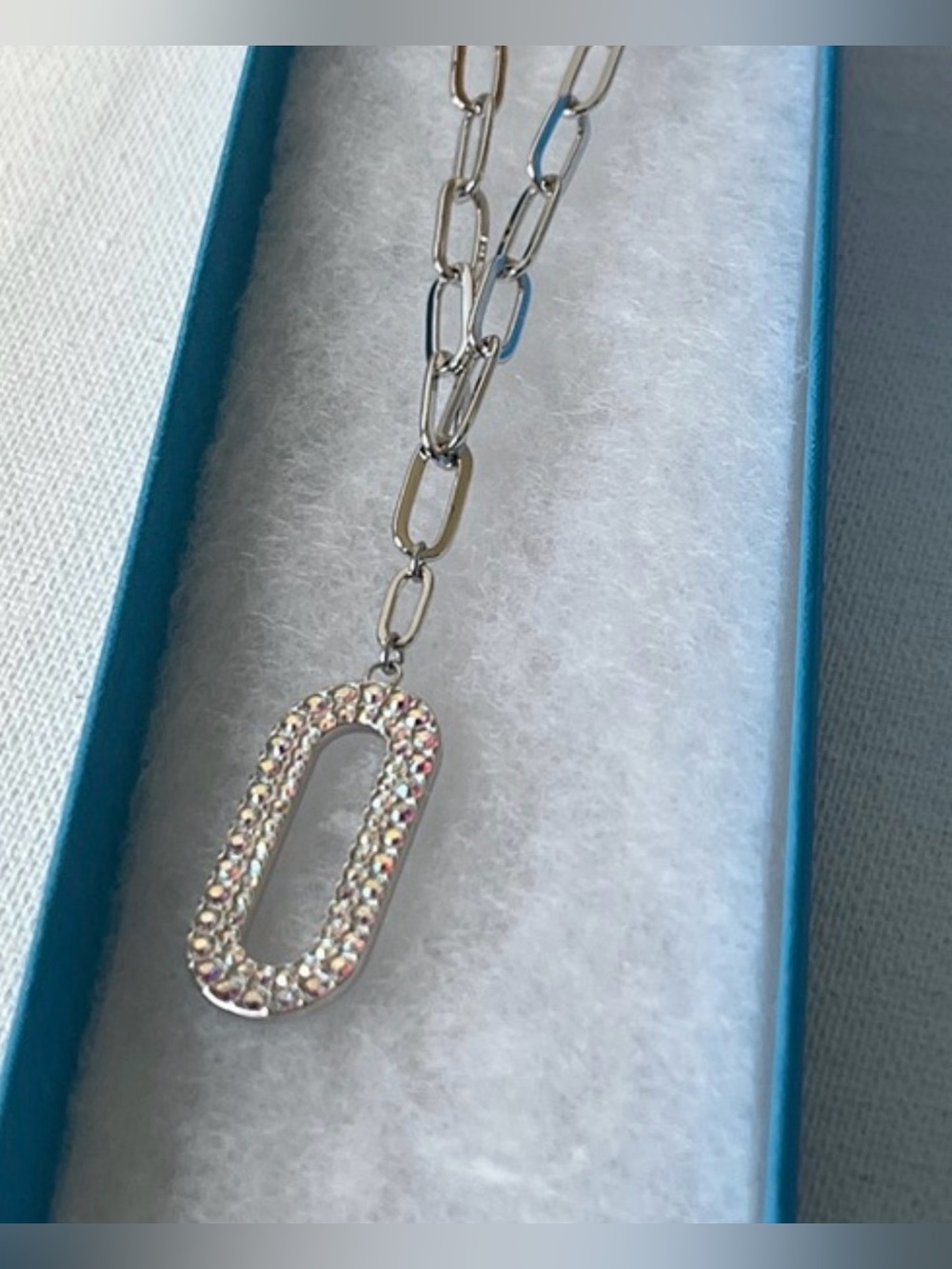 TSC by Swarovski Aurora Borealis Crystal “Join Us” Pendant Necklace, NWT
